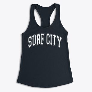 Surf City Elementary School Varsity Arch Women's Racerback Tank