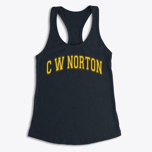 C W Norton Elementary School Varsity Arch Women's Racerback Tank