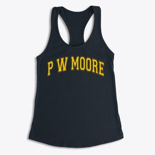 P W Moore Elementary School Varsity Arch Women's Racerback Tank