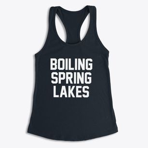 Boiling Spring Lakes North Carolina Classic Block Women's Racerback Tank