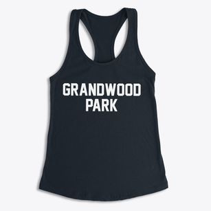 Grandwood Park Illinois Classic Block Women's Racerback Tank