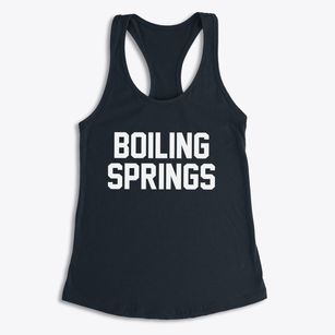 Boiling Springs North Carolina Classic Block Women's Racerback Tank