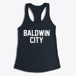 Baldwin City Kansas Classic Block Women's Racerback Tank