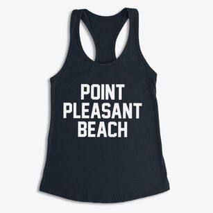 Point Pleasant Beach New Jersey Classic Block Women's Racerback Tank
