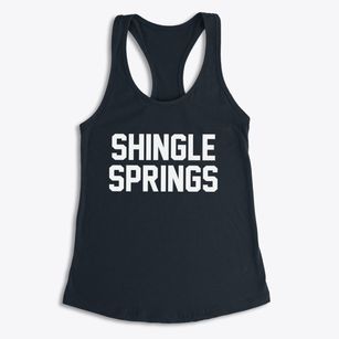 Shingle Springs California Classic Block Women's Racerback Tank