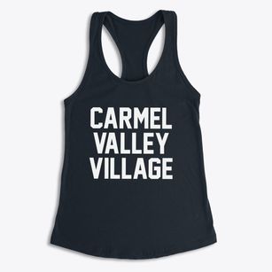 Carmel Valley Village California Classic Block Women's Racerback Tank