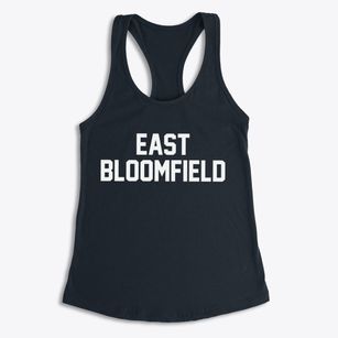 East Bloomfield New York Classic Block Women's Racerback Tank