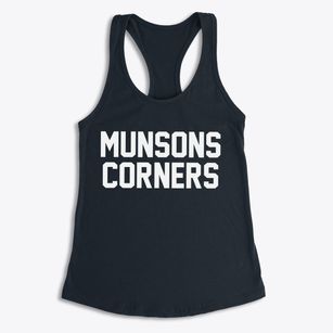 Munsons Corners New York Classic Block Women's Racerback Tank