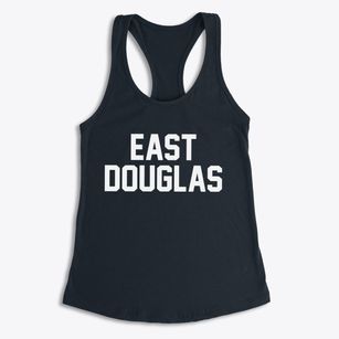 East Douglas Massachusetts Classic Block Women's Racerback Tank