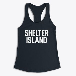 Shelter Island New York Classic Block Women's Racerback Tank