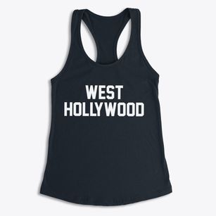 West Hollywood California Classic Block Women's Racerback Tank