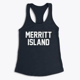 Merritt Island Florida Classic Block Women's Racerback Tank