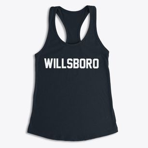 Willsboro New York Classic Block Women's Racerback Tank