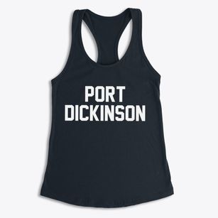 Port Dickinson New York Classic Block Women's Racerback Tank