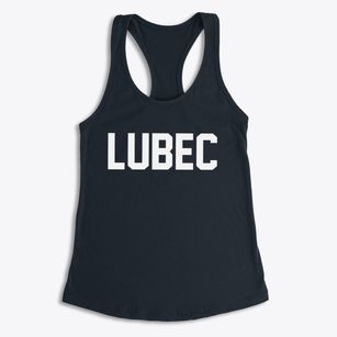 Lubec Maine Classic Block Women's Racerback Tank