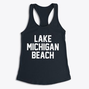 Lake Michigan Beach Michigan Classic Block Women's Racerback Tank
