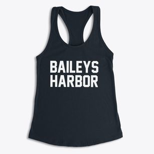 Baileys Harbor Wisconsin Classic Block Women's Racerback Tank