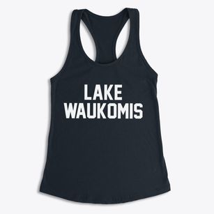 Lake Waukomis Missouri Classic Block Women's Racerback Tank