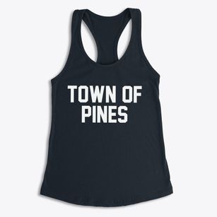 Town Of Pines Indiana Classic Block Women's Racerback Tank