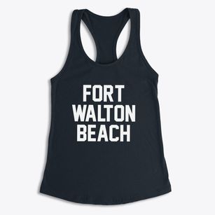 Fort Walton Beach Florida Classic Block Women's Racerback Tank