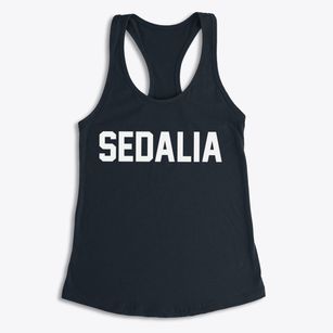 Sedalia Missouri Classic Block Women's Racerback Tank