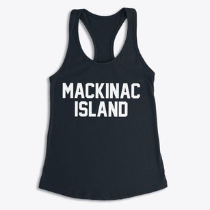 Mackinac Island Michigan Classic Block Women's Racerback Tank