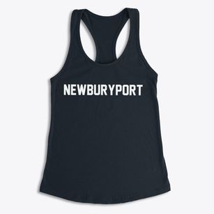 Newburyport Massachusetts Classic Block Women's Racerback Tank