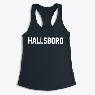 Hallsboro North Carolina Classic Block Women's Racerback Tank