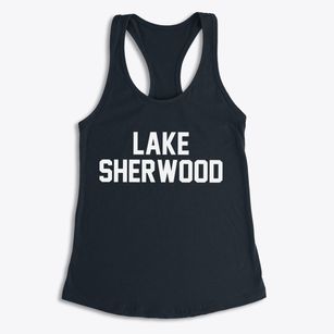 Lake Sherwood Wisconsin Classic Block Women's Racerback Tank