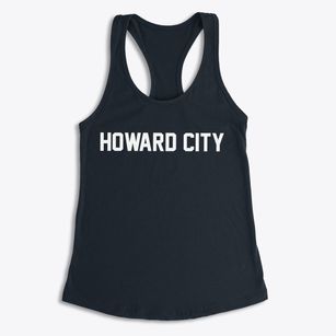 Howard City Nebraska Classic Block Women's Racerback Tank