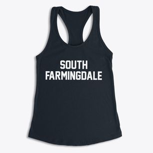 South Farmingdale New York Classic Block Women's Racerback Tank