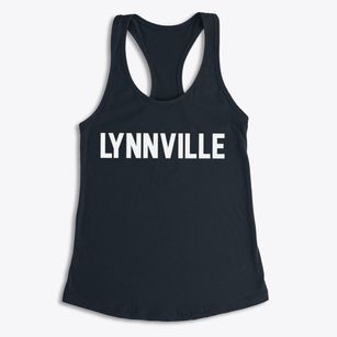 Lynnville Illinois Classic Block Women's Racerback Tank