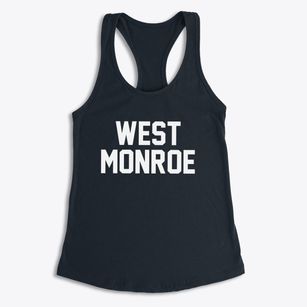 West Monroe Louisiana Classic Block Women's Racerback Tank