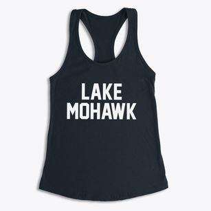 Lake Mohawk New Jersey Classic Block Women's Racerback Tank