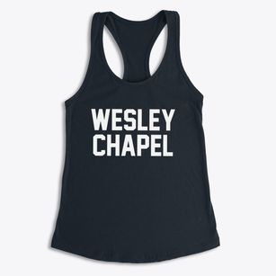 Wesley Chapel North Carolina Classic Block Women's Racerback Tank