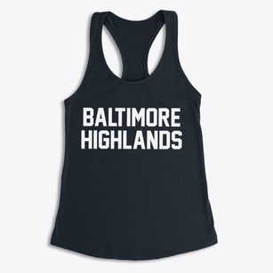 Baltimore Highlands Maryland Classic Block Women's Racerback Tank