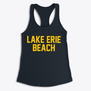 Lake Erie Beach New York Classic Block Women's Racerback Tank