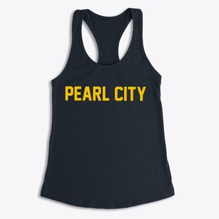 Pearl City Hawaii Classic Block Women's Racerback Tank