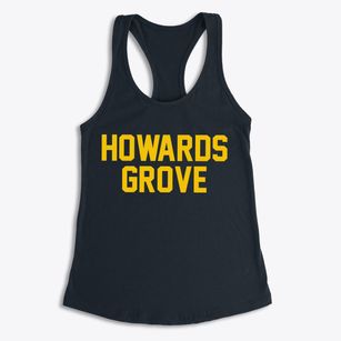 Howards Grove Wisconsin Classic Block Women's Racerback Tank