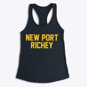 New Port Richey Florida Classic Block Women's Racerback Tank