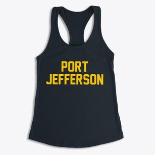 Port Jefferson New York Classic Block Women's Racerback Tank