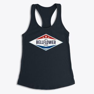 Bellflower Illinois Diamond Star Women's Racerback Tank