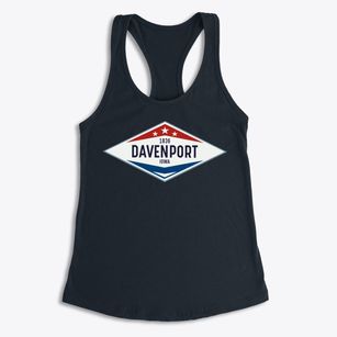 Davenport Iowa Diamond Star Women's Racerback Tank