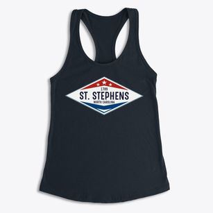 St. Stephens North Carolina Diamond Star Women's Racerback Tank