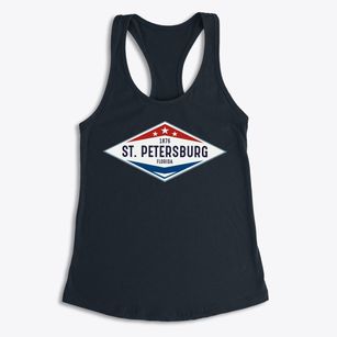 St. Petersburg Florida Diamond Star Women's Racerback Tank