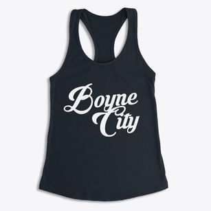 Boyne City Michigan Vintage Team Women's Racerback Tank