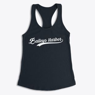 Baileys Harbor Wisconsin Vintage Team Women's Racerback Tank