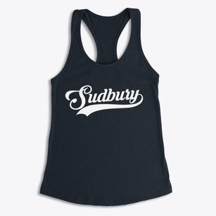 Sudbury Massachusetts Vintage Team Women's Racerback Tank