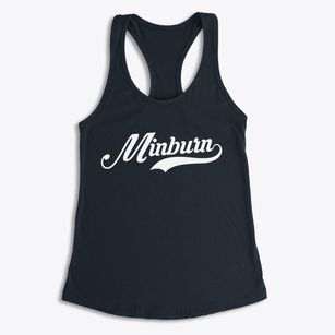 Minburn Iowa Vintage Team Women's Racerback Tank