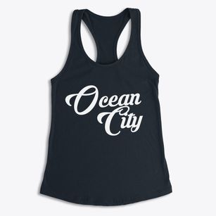 Ocean City New Jersey Vintage Team Women's Racerback Tank